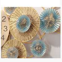 Reloj de Pared de Diseño con Hojas de Ginkgo Multicolores, Moderno, Funciona con Batería, Decoración Metálica para Sala de Estar, Pasillo, Boda, Hogar