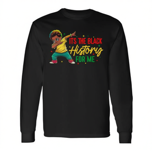 <b>Black</b> History Month Kids Long Sleeve T-<b>Shirt</b> Dab Design Crew Neck For <b>Boys</b> - Product Image 3