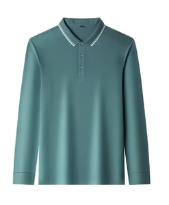 Camiseta de Manga Larga para Hombre, Cuello en V, Corte Regular, Diseño Sólido, Tejido de Felpa de Poliéster/Algodón de 180 Gramos, Transpirable, Informal, Superventas - Product Image 6