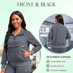 เสื้อแจ็กเก็ตผ้าฝ้ายคอตตอนโพลีเอสเตอร์ยืดได้สำหรับใช้ในโรงพยาบาลเสื้อแจ็กเก็ตบุหนาอุ่น - Product Image 5