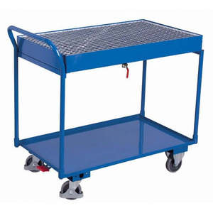 Variofit Industrial <b>Table</b> Trolley 250 Kg Loading Capacity 2 Shelves Four-<b>Wheel</b> Thermal Rubber <b>Wheels</b> Enclosed OEM Customizable - Product Image 1
