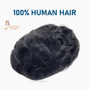 Nouveau style de toupet indétectable en cheveux humains brésiliens Remy avec ligne de cheveux naturelle pour hommes, base en soie, système capillaire en dentelle française - Product Image 2