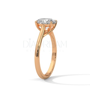 Crafted VVS Clarity 925 Sterling Silver Solitaire <b>Ring</b> Fancy Oval Shaped Adorned Lab Grown Diamonds <b>Fashion</b> Jewelry <b>For</b> <b>Women</b> - Product Image 5