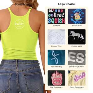 Camiseta sin mangas para mujer ecológica | Camisa sin mangas elástica de ajuste personalizado para entrenamiento y ropa de calle - Product Image 1