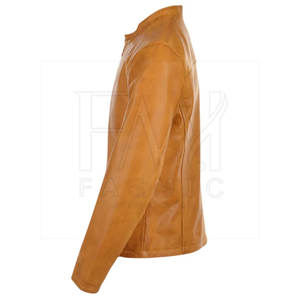 Veste en cuir à manches longues pour hommes avec fermeture à glissière motif personnalisé toile style rue haute pour l'hiver prix raisonnable - Product Image 2