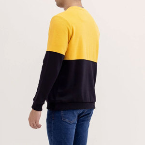 Premium <b>Men</b> Winter Wear Sweatshirt Outdoor Wear Yellow & Black Ribbed Cuff <b>Pullover</b> <b>Men</b> Sweatshirts Wholesale Supplier - Product Image 3