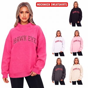 Sweat-shirt oversize à col montant de haute qualité pour femme, en polaire, idéal pour l'hiver et le streetwear, parfait pour la superposition - Product Image 1