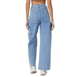 กางเกงยีนส์ขาบานสำหรับผู้หญิงกางเกงขาตรงที่สามารถระบายอากาศได้ดีซักได้สีดำดีไซน์น่ารักและเซ็กซี่พร้อม2026ผ้ายีนส์ - Product Image 6