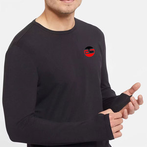 เสื้อยืดแขนยาวคอกลมทรงหลวมพิมพ์โลโก้ตามสั่ง บริการ OEM สีพื้น ผลิตโดย Burhan Sports - Product Image 5