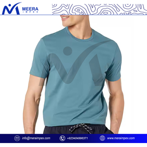 2025 Camiseta de algodón para hombre, cuello redondo, camiseta de manga corta informal para gimnasio, entrenamiento, correr, ropa de calle, venta al por mayor en blanco liso - Product Image 4