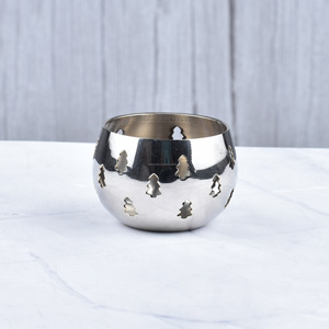 Candelabro votivo T-light de plata pulida de alta calidad para Estilo de vida ambiental, latón de diseñador hecho a mano para decoración del hogar de boda - Product Image 6