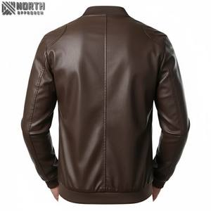 Chaquetas de cuero de talla grande de alta calidad para hombre, venta al por mayor, chaqueta de corredor con mangas bordadas, chaqueta Bomber personalizada - Product Image 2