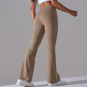Dernier modèle de pantalon en cuir de serpent évasé pour femmes de haute qualité taille moyenne Streetwear respirant couleur unie ODM Supply - Product Image 4