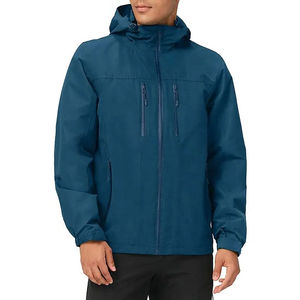 Custom <b>Men's</b> Hooded Pullover Windbreaker <b>Jackets</b> Outdoor Hiking Waterproof Lightweight Front Logo <b>for</b> Winter Rain - Product Image 1