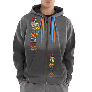 100% algodón de alta calidad personalizado Unisex de talla grande sudaderas de invierno nuevo diseño en relieve de gran tamaño sudaderas con capucha para bordado - Product Image 1