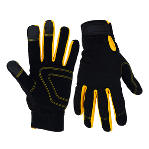 Gants de travail de sécurité à doigts complets, antidérapants, utilitaires, mécaniciens, écran tactile, usage général, polyester, cuir, gants de sécurité de travail - Product Image 3