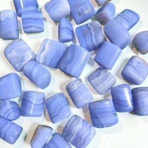 Blue Lace Agate Tumbled Stone Carved <b>Crystal</b> <b>Bracelet</b> for Home Decoration Bulk Wholesale From India Theme of Love and Light - Product Image 2