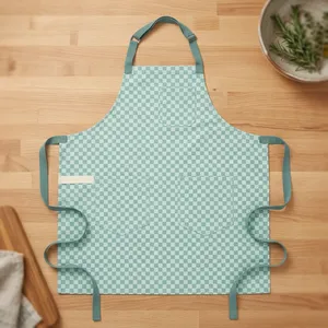 Delantal Clásico sin Mangas con Tirantes, de Lona a Cuadros, Resistente al Agua, Ecológico, Lavable a Máquina, para Cocina y Uso Diario - Product Image 1