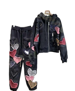 Sweats à capuche élégants à imprimé bouffant de haute qualité 100% coton lavé à l'acide sweats zippés personnalisés polaire surdimensionnée confortable - Product Image 5