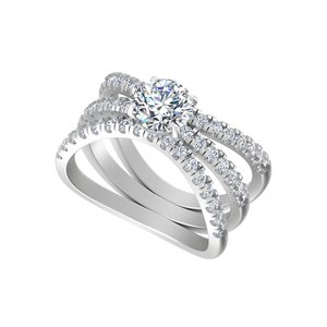 Designer Halo Lab-Grown Diamond <b>Ring</b> 14K/18K Rose Yellow White Gold <b>Rhodium</b> Contemporary Engagement Fine Wedding Gift <b>Rings</b> - Product Image 3