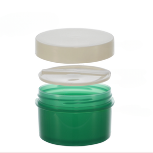 Recién fabricado PP 100mL Tarro de crema verde Boca ancha Cara Crema corporal Envase cosmético Tapón de rosca blanco para productos para el cuidado del cuerpo - Product Image 3