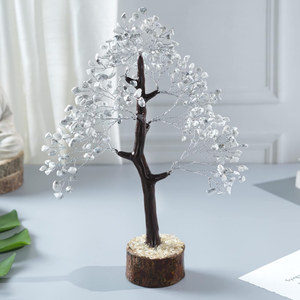 Pierre semi-précieuse naturelle Howlite arbre de pierres précieuses 300 puces arbre de cristal Feng Shui Figurine pour la décoration de la maison - Product Image 3