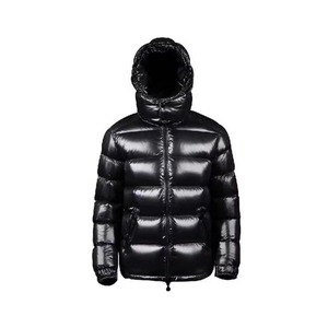 New Stylish Customized Shinny Bubble Full Zipper Hooded Winter Customized Puffer Black Hood Puffer <b>Jacket</b> - Product Image 1