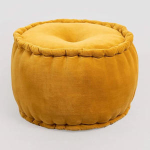 Pouf en velours de polyester, tabouret ottoman pour salon, chambre à coucher, utilisation de mariage, design contemporain, fonction vase de sol, indien - Product Image 1