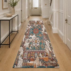 <b>RUGS</b> DEPOT LXDP-0430 Wholesale Terracotta Gold Contemporary Geometric Digital Printed Machine Washable <b>Chenille</b> <b>Rug</b> Non Slip - Product Image 5