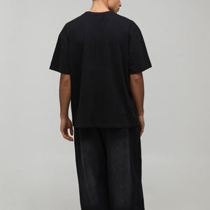 T-shirts amples et courts pour hommes, en coton lourd, délavé à l'acide, vintage, à épaules tombantes, vierges, pour impression streetwear - Product Image 3