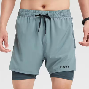 Pantalones cortos deportivos de ocio sueltos personalizados para hombre, tela con agujeros de secado rápido de doble capa, impresión Digital - Product Image 4