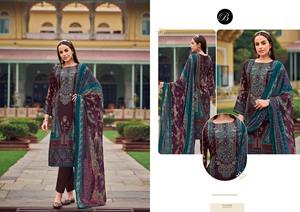 Belliza Premium Designer Collection GAZAL Algodón puro Crepe Bordado Top Georgette Dupatta Crepe Salwar para ocasiones de fiesta - Product Image 4