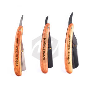 Logo personnalisé Lames de rechange Rasage Rasoir à bord droit Rasoir en acier inoxydable Vente en gros Hommes Barbe Line Up Barber Rasoir droit - Product Image 4