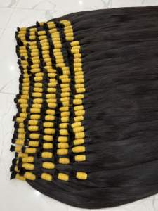 Venta al por mayor 30 pulgadas de largo recto vietnamita virgen extensiones de cabello humano a granel cutículas alineadas Color negro Natural pelucas en bruto - Product Image 5