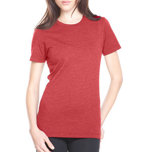 Bella + toile T-shirt athlétique en coton pour femme Chauffage rouge Logo personnalisé Impression DTG avec décoration brodée - Product Image 1