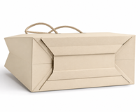 Sac de shopping écologique recyclable avec logo personnalisé, sac à main en papier kraft de luxe, emballage de vente au détail pour boutique avec poignées en ruban
