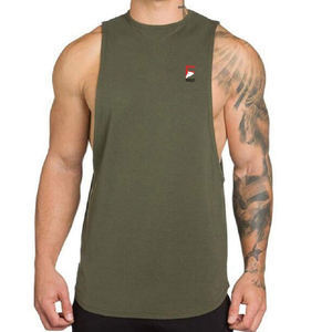 <b>Men's</b> Casual Gym Tank Top 100% Cotton 180g <b>Sport</b> Stringer Bodybuilding Vest Custom OEM Sleeveless Fitness Clothing <b>Men's</b> Singlet - Product Image 2
