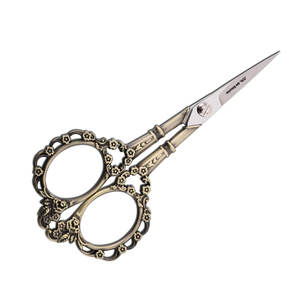 Tijeras pequeñas de bronce para uso del cabello, tijeras de costura para enhebrar ganchillo de tamaño pequeño con estuche para bordado, arte artesanal - Product Image 5