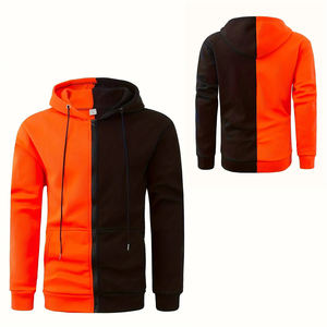 Sweatshirts à capuche à manches longues bicolores unisexe, poids lourd, nouvelle mode pour hommes, tenue d'automne et d'hiver, sweats à capuche OEM de haute qualité - Product Image 1
