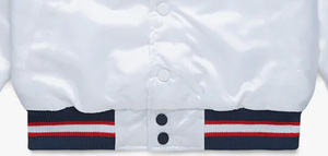 Veste bomber en satin de style universitaire d'hiver, épaisse, brodée, design baseball, col montant, traitement teinté - Product Image 5