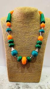 Collar de Cuentas de Resina Pulida Hechas a Mano en India, Estilo Ángel, Vintage, Accesorios de Artesanía Navideña, Diseño Sólido de Luna - Product Image 4