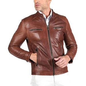 OEM fabricado en fábrica hecho hombres chaquetas de cuero de moda/logotipo personalizado y diseño de chaquetas de cuero de los hombres - Product Image 3