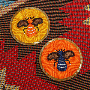 Sous-verres style abeille industrielle, faits main en perles de riz, avec logo et taille personnalisés gravés, écologiques, décoration de bureau, cadeau - Product Image 2