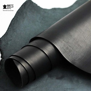 OEM | Litchi véritable naturel épais en cuir de vachette de première qualité noir de jais biologique pour jupes de costume de chaussures d'artisanat de bricolage - Product Image 1