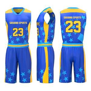 Camiseta de baloncesto de tela bordada sublimada de gran venta, camisetas de baloncesto reversibles de baloncesto de secado rápido, uniforme - Product Image 1