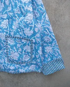 แจ็คเก็ตบุผ้าคอตตอนสไตล์ใหม่สำหรับผู้หญิงพิมพ์ลายโบฮีเมียนขนาด XL ด้านหน้าเปิดชุดกิโมโนแขนสั้นฤดูใบไม้ร่วง/ฤดูหนาว - Product Image 2