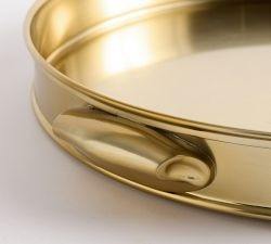 Luxury Oval <b>Gold</b> Stainless Steel Serving Tray Metal Platter Single Tier Tableware for <b>Desk</b> Home Storage Organization - Product Image 5