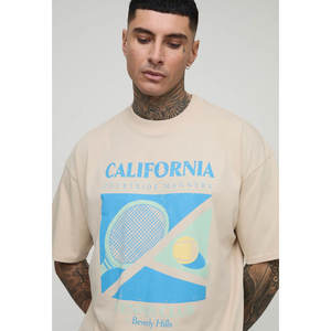 เสื้อยืดลำลองทรงหลวมขนาดใหญ่สำหรับผู้ชายเสื้อคอกลมผ้าฝ้ายออกกำลังกายเล่นกีฬาฟิตเนสสีทึบโลโก้ออกแบบได้ตามต้องการ - Product Image 3