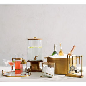 Juego de artículos de Bar de Metal pulido Dorado de la mejor calidad con mangos de madera con accesorios de barra martillada de Metal de la mejor calidad - Product Image 3