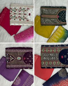 Prêt à Porter Reyon Broderie Ethnique Kurti Paire avec Imprimé Travail Indien & Pakistanais Vêtements Salwar Kameez - Product Image 5